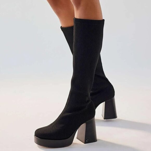 CIRCUS NY BY SAM EDELMAN Simone Tall Knit Platform Boots - Picture 1 of 7